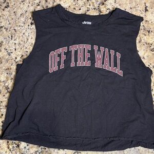 Vans Black Tank with Maroon Text